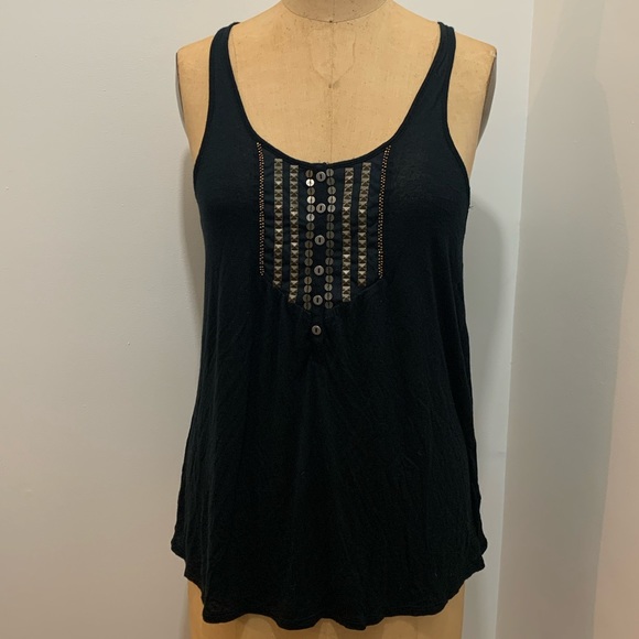 Roxy | Tops | Roxy Black Racerback Embellished Cotton 200s Long Summer ...